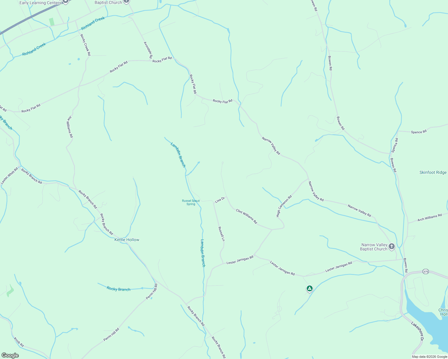 map of restaurants, bars, coffee shops, grocery stores, and more near 586 Clint Williams Road in Rutledge
