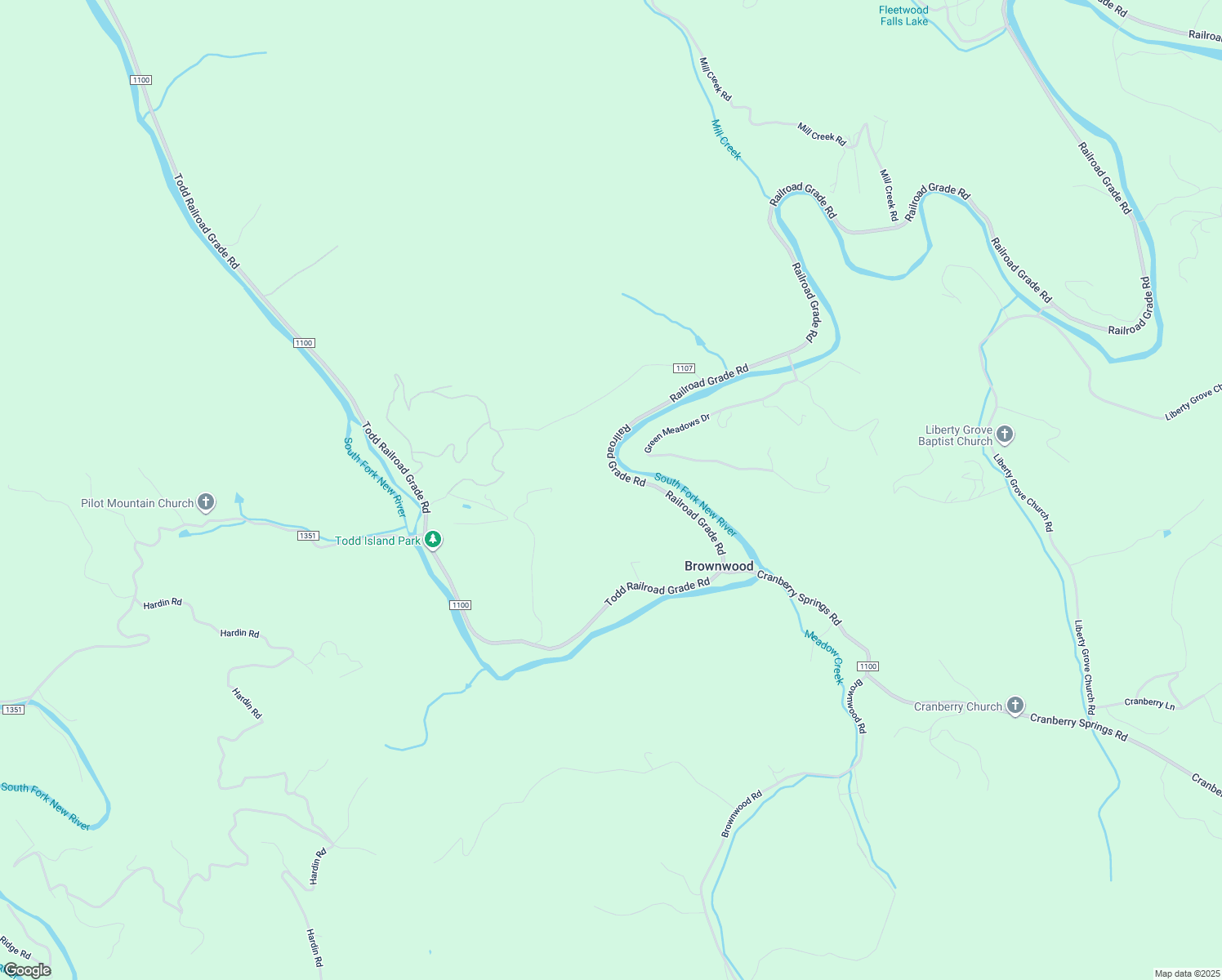 map of restaurants, bars, coffee shops, grocery stores, and more near 6774 Railroad Grade Road in Todd