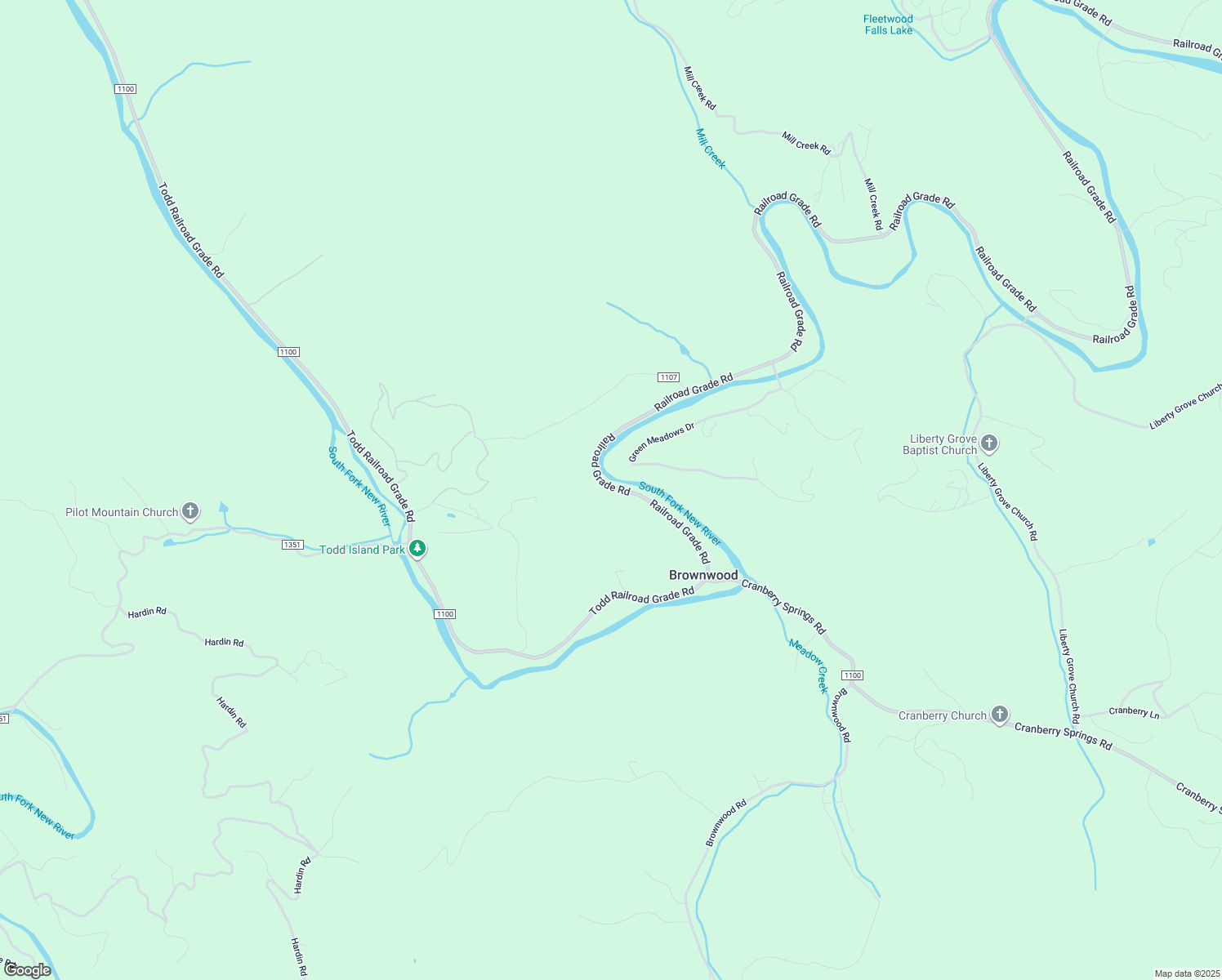 map of restaurants, bars, coffee shops, grocery stores, and more near 6774 Railroad Grade Road in Todd