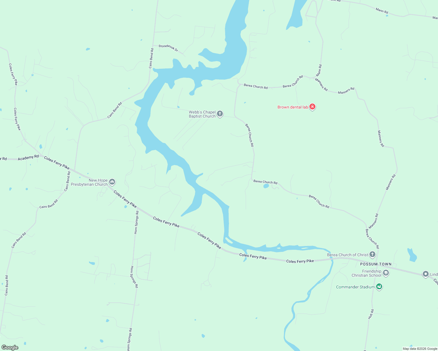 map of restaurants, bars, coffee shops, grocery stores, and more near 1556A Berea Church Road in Lebanon