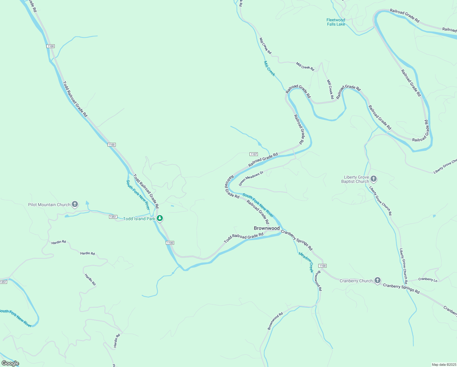 map of restaurants, bars, coffee shops, grocery stores, and more near 6891 Railroad Grade Road in Todd