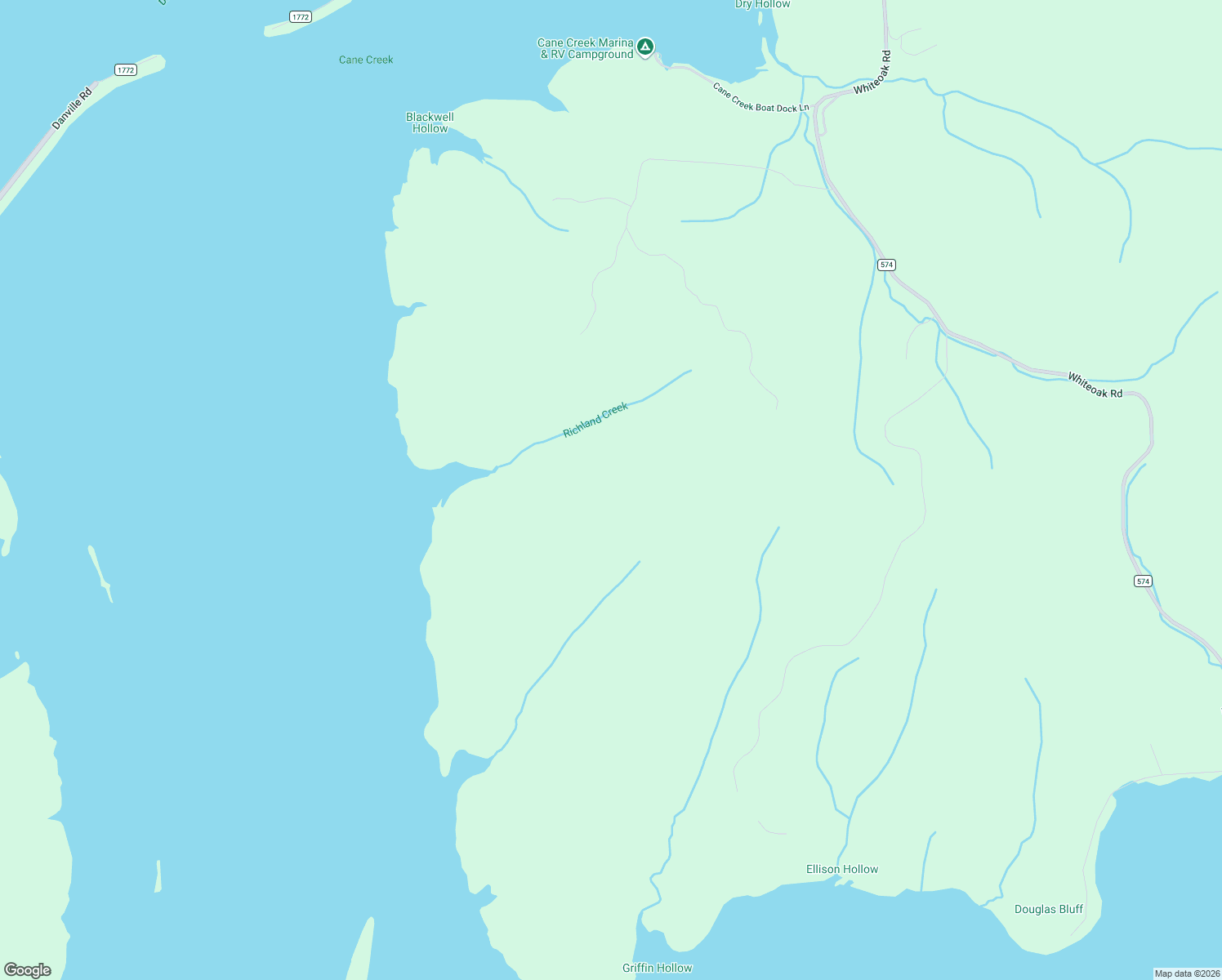 map of restaurants, bars, coffee shops, grocery stores, and more near in Whiteoak Creek Subdivision