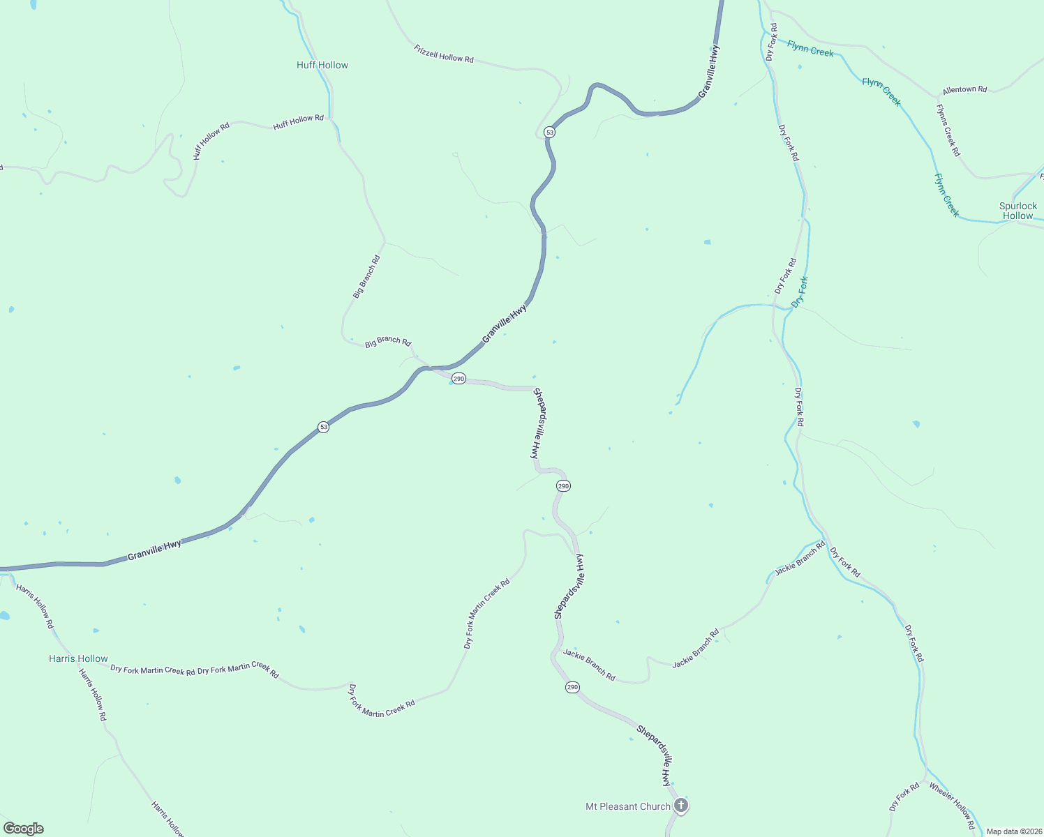 map of restaurants, bars, coffee shops, grocery stores, and more near 240-470 Shepardsville Highway in Granville