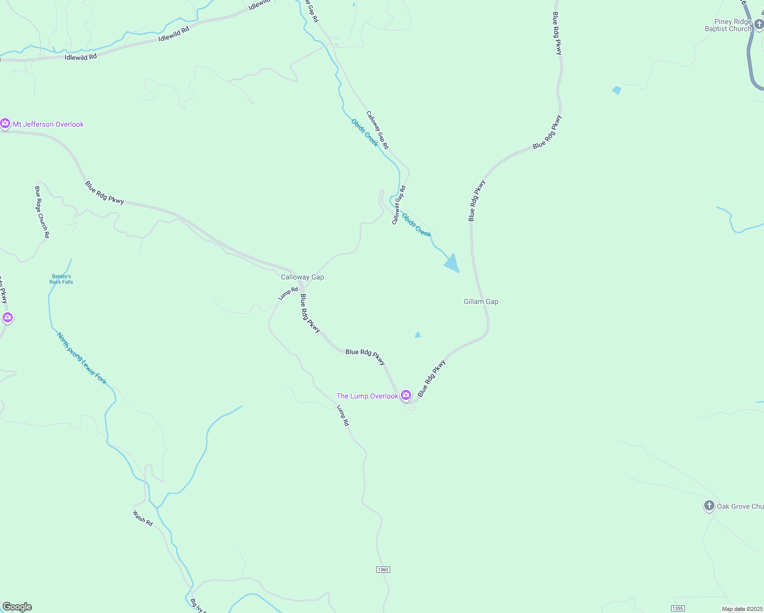 map of restaurants, bars, coffee shops, grocery stores, and more near 2215 Calloway Gap Road in West Jefferson