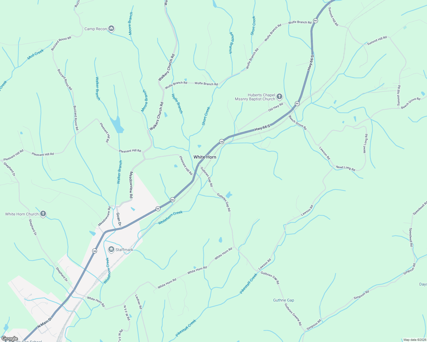 map of restaurants, bars, coffee shops, grocery stores, and more near in White Horn