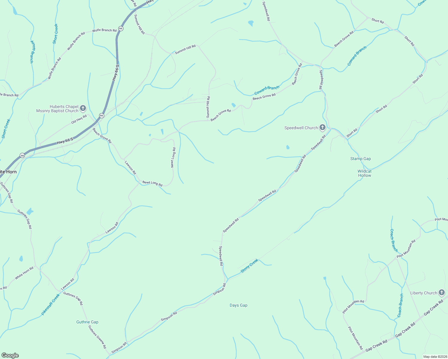 map of restaurants, bars, coffee shops, grocery stores, and more near 866 Speedwell Road in Bulls Gap