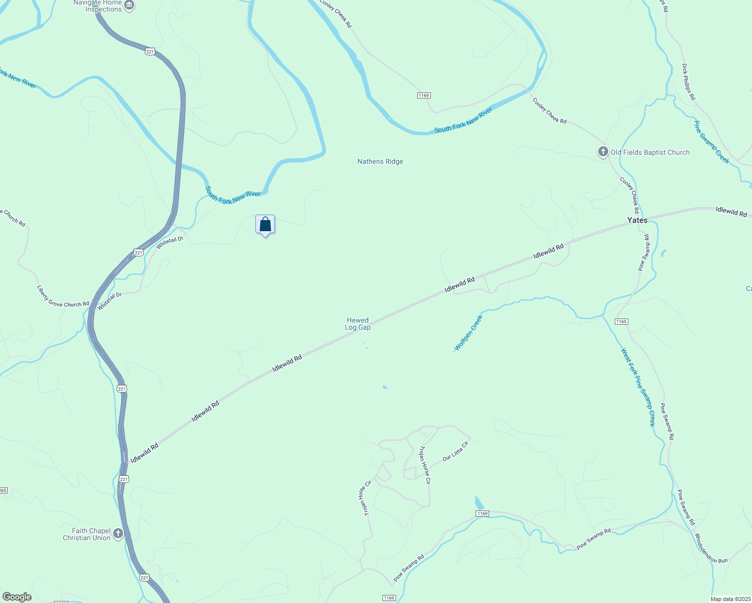 map of restaurants, bars, coffee shops, grocery stores, and more near 6142 Idlewild Road in Fleetwood