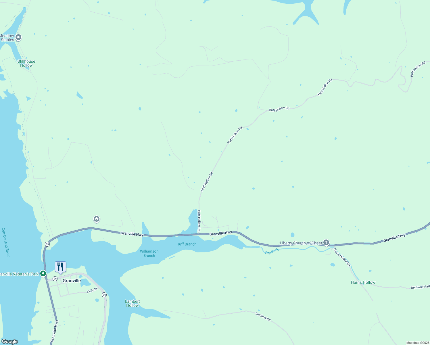 map of restaurants, bars, coffee shops, grocery stores, and more near 384 Huff Hollow Road in Granville
