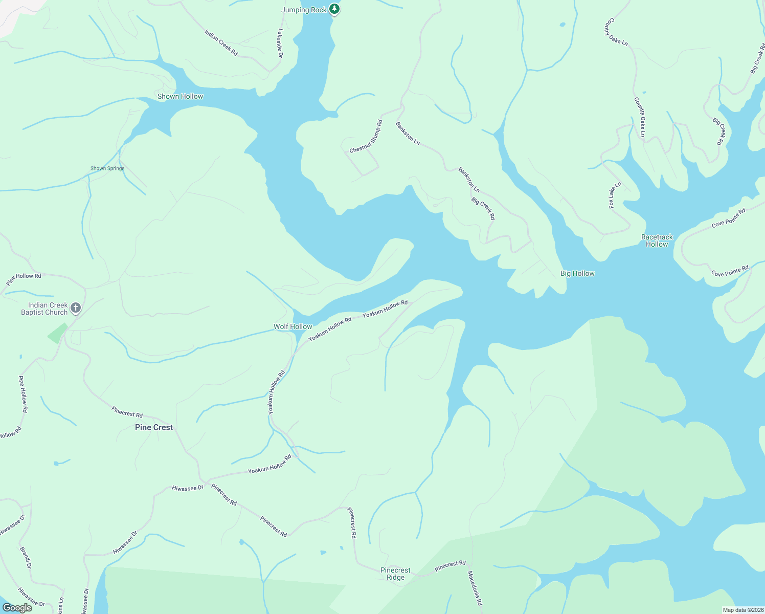 map of restaurants, bars, coffee shops, grocery stores, and more near 857 Yoakum Hollow Road in Jacksboro