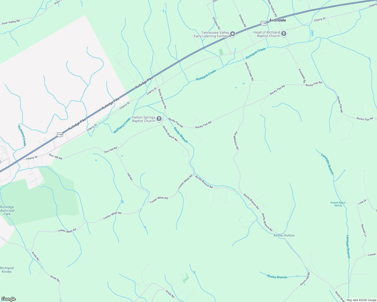 map of restaurants, bars, coffee shops, grocery stores, and more near 799 Rocky Branch Road in Rutledge