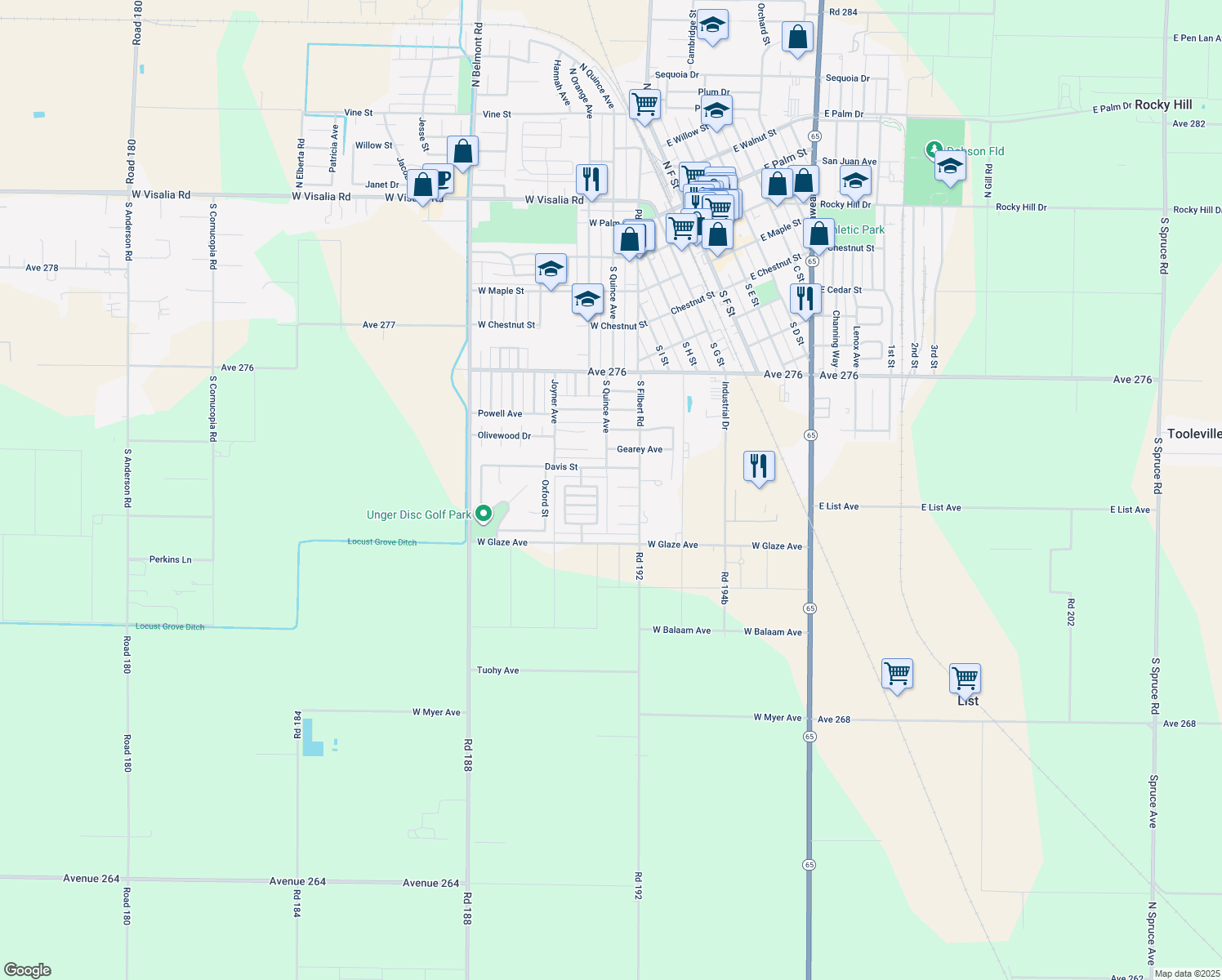 map of restaurants, bars, coffee shops, grocery stores, and more near 540 Cosart Court in Exeter