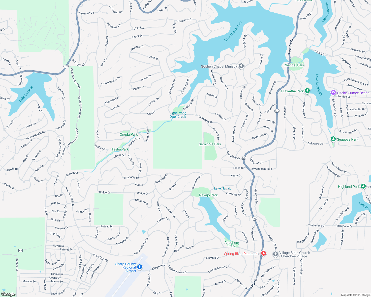 map of restaurants, bars, coffee shops, grocery stores, and more near in Cherokee Village