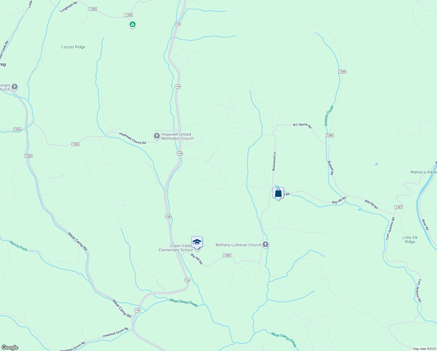 map of restaurants, bars, coffee shops, grocery stores, and more near 550 Troy Norris Road in Boone