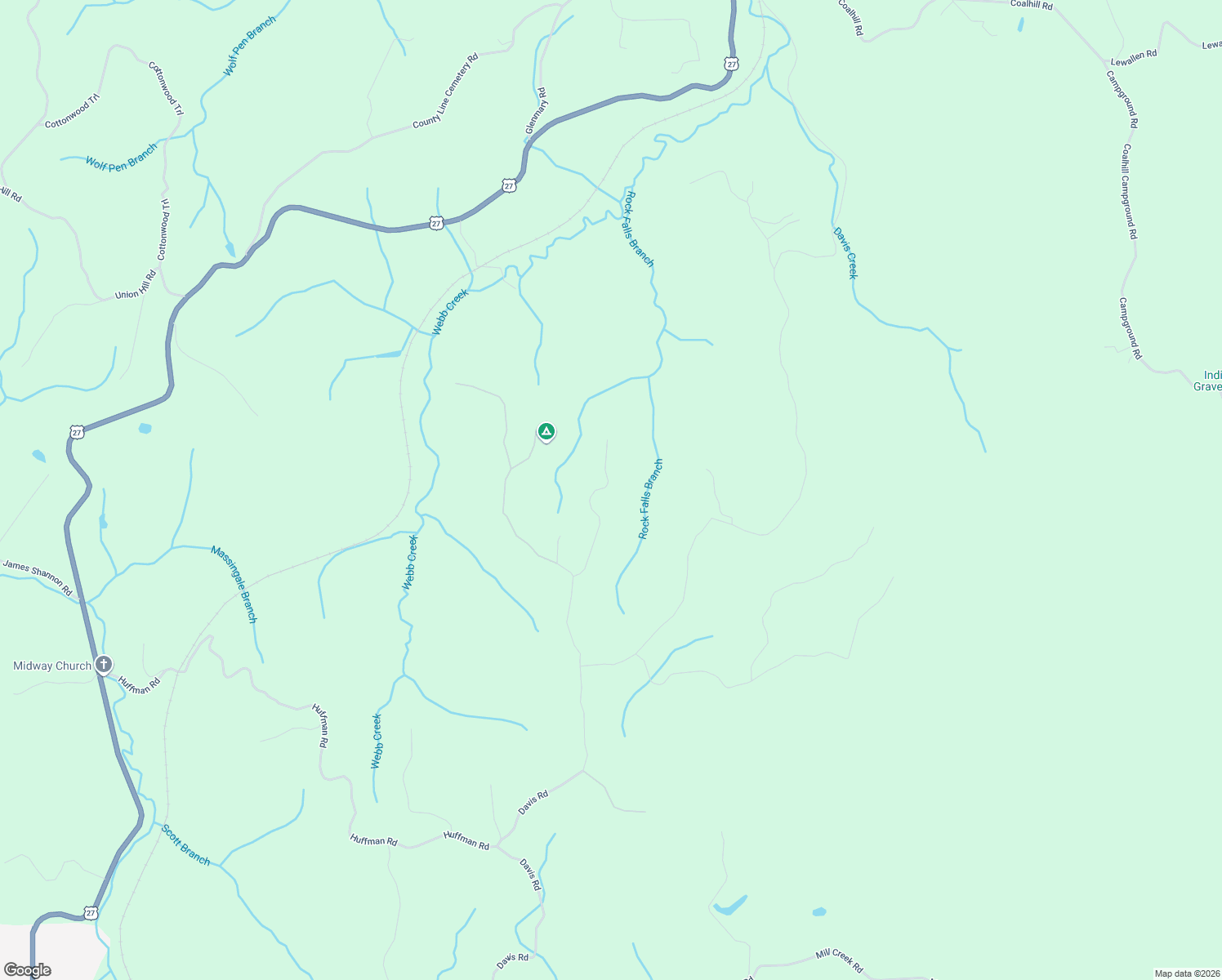 map of restaurants, bars, coffee shops, grocery stores, and more near McCartt Ridge Road in Morgan County