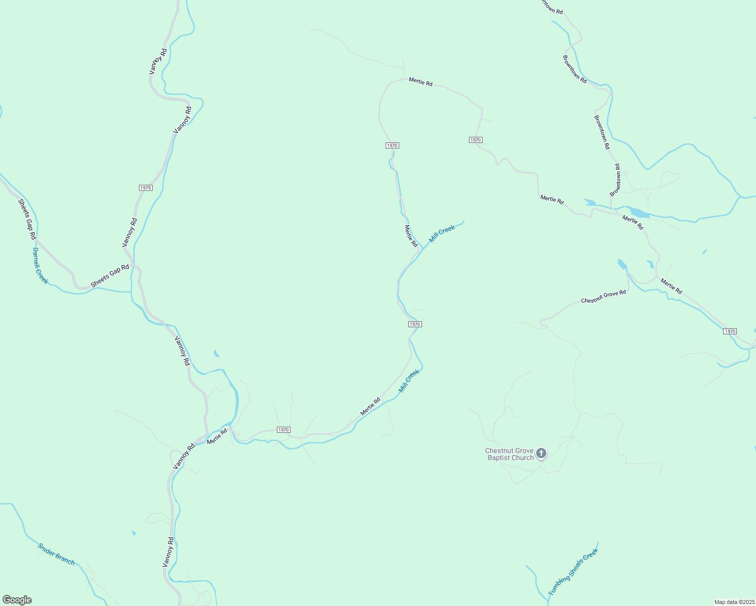 map of restaurants, bars, coffee shops, grocery stores, and more near 7308 Mertie Road in Millers Creek
