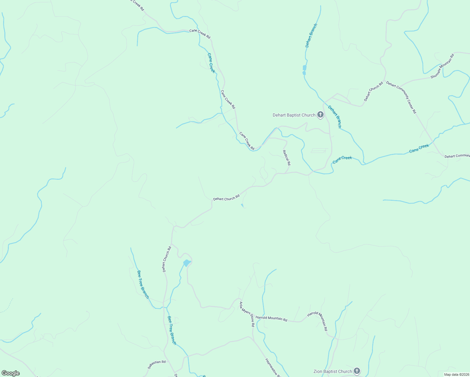 map of restaurants, bars, coffee shops, grocery stores, and more near 2190 Dehart Church Road in McGrady