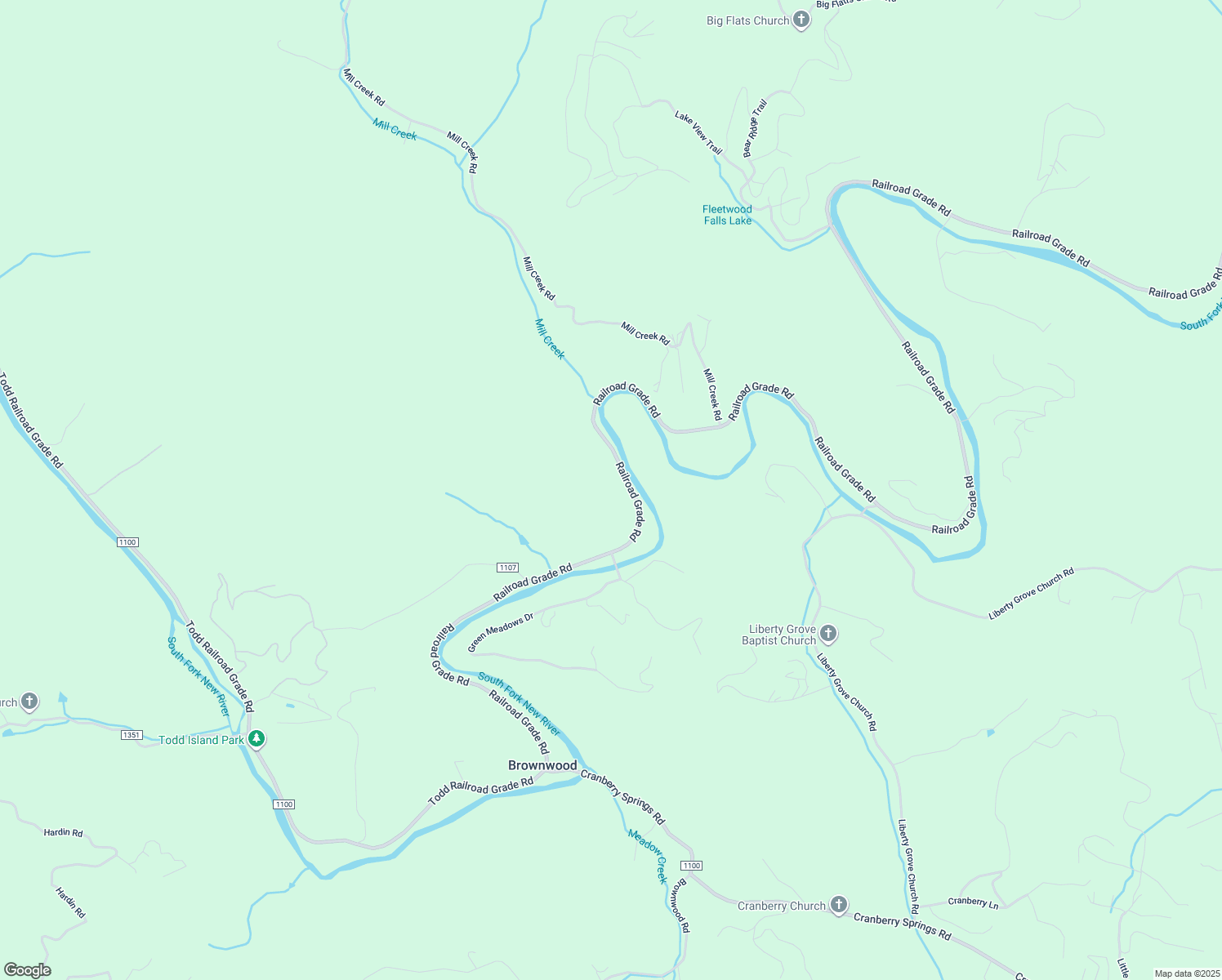 map of restaurants, bars, coffee shops, grocery stores, and more near 6058 Railroad Grade Road in Todd
