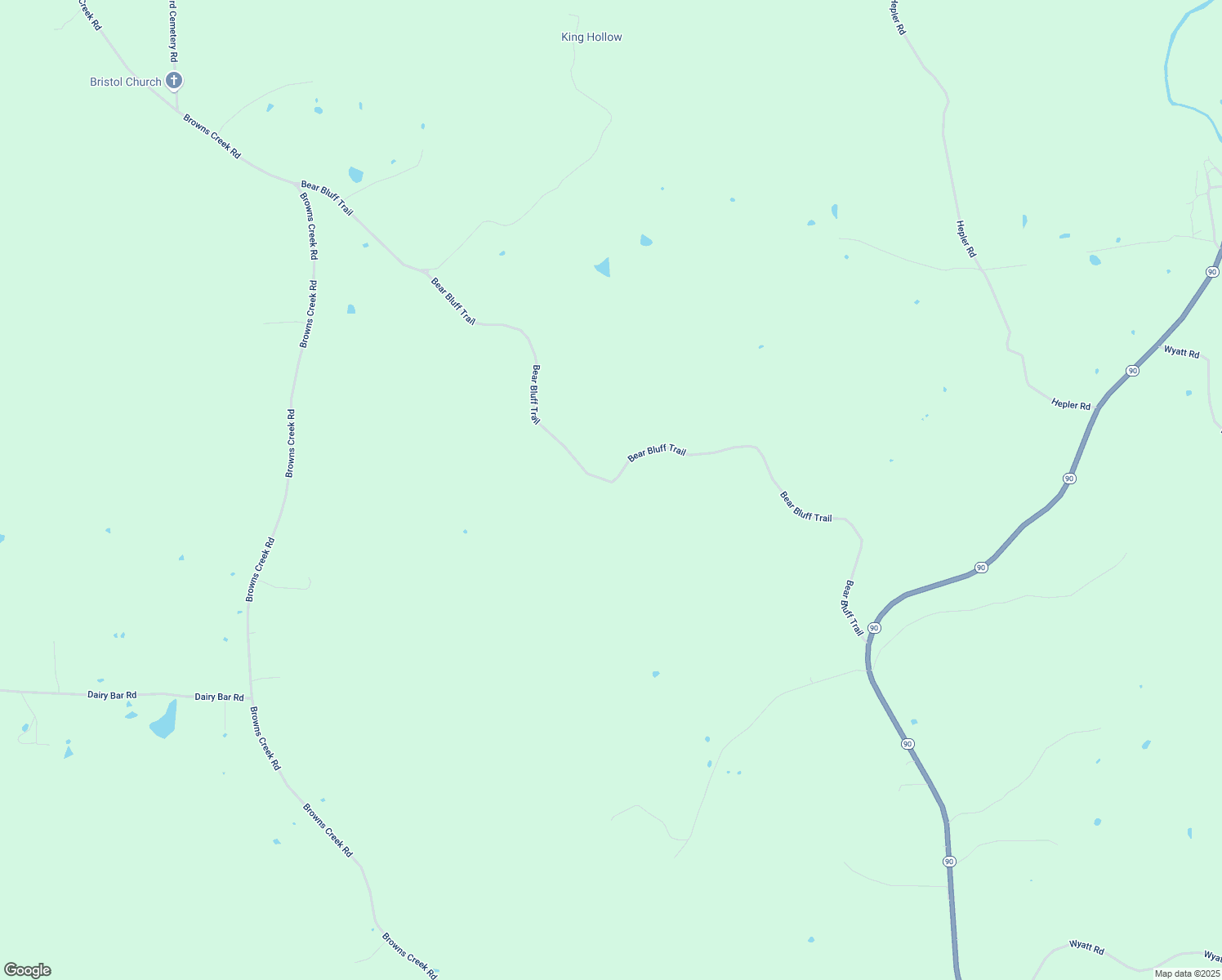map of restaurants, bars, coffee shops, grocery stores, and more near 99 Bear Bluff Trail in Ravenden