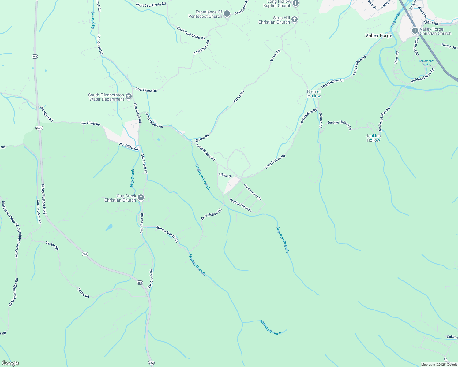 map of restaurants, bars, coffee shops, grocery stores, and more near 107 Mathes Drive in Elizabethton