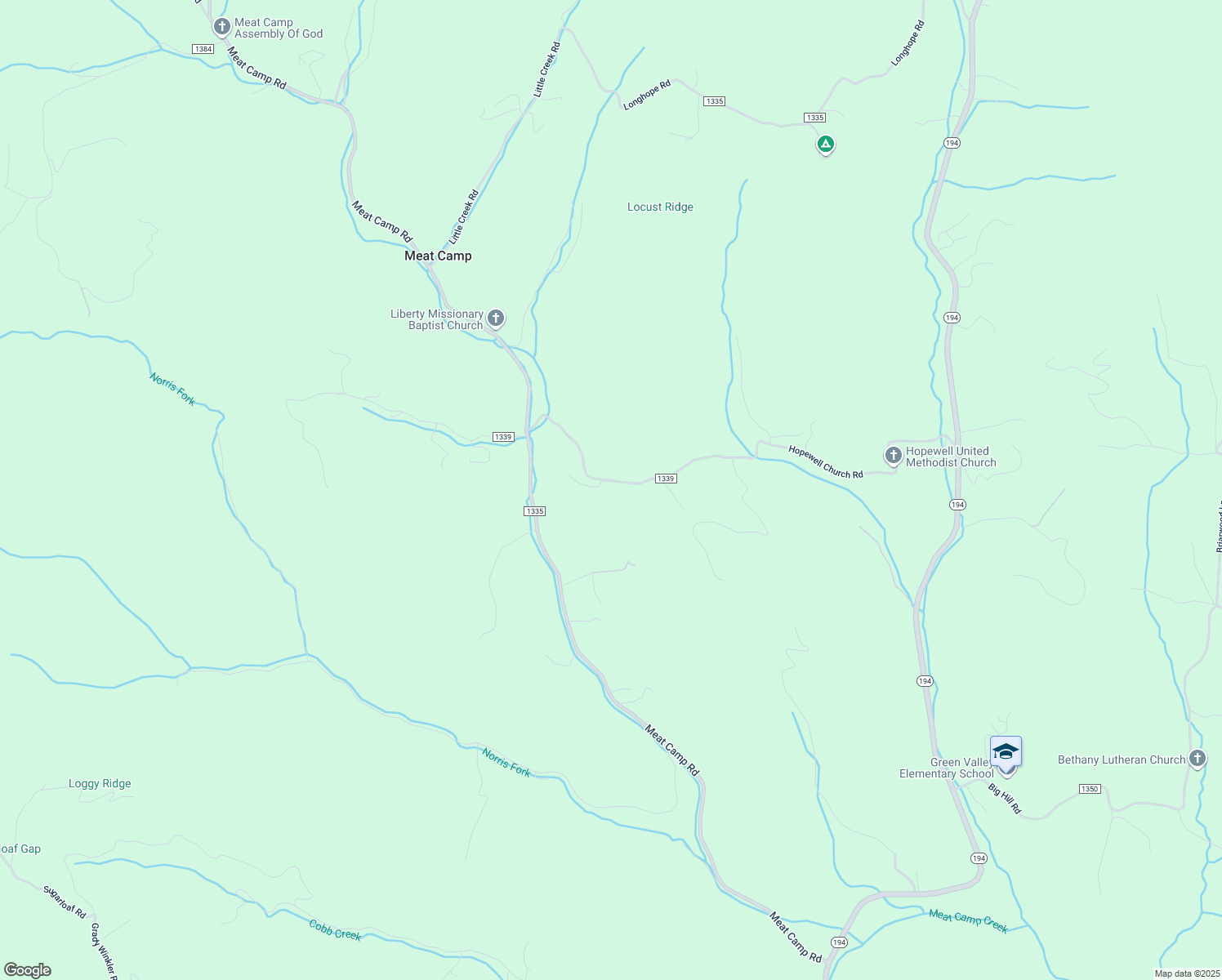 map of restaurants, bars, coffee shops, grocery stores, and more near 1339 Hopewell Church Road in Boone