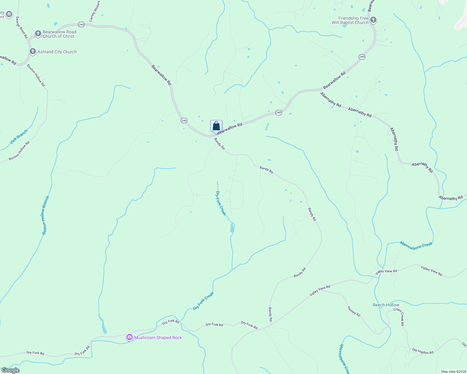 map of restaurants, bars, coffee shops, grocery stores, and more near 1029 Granada Road in Ashland City