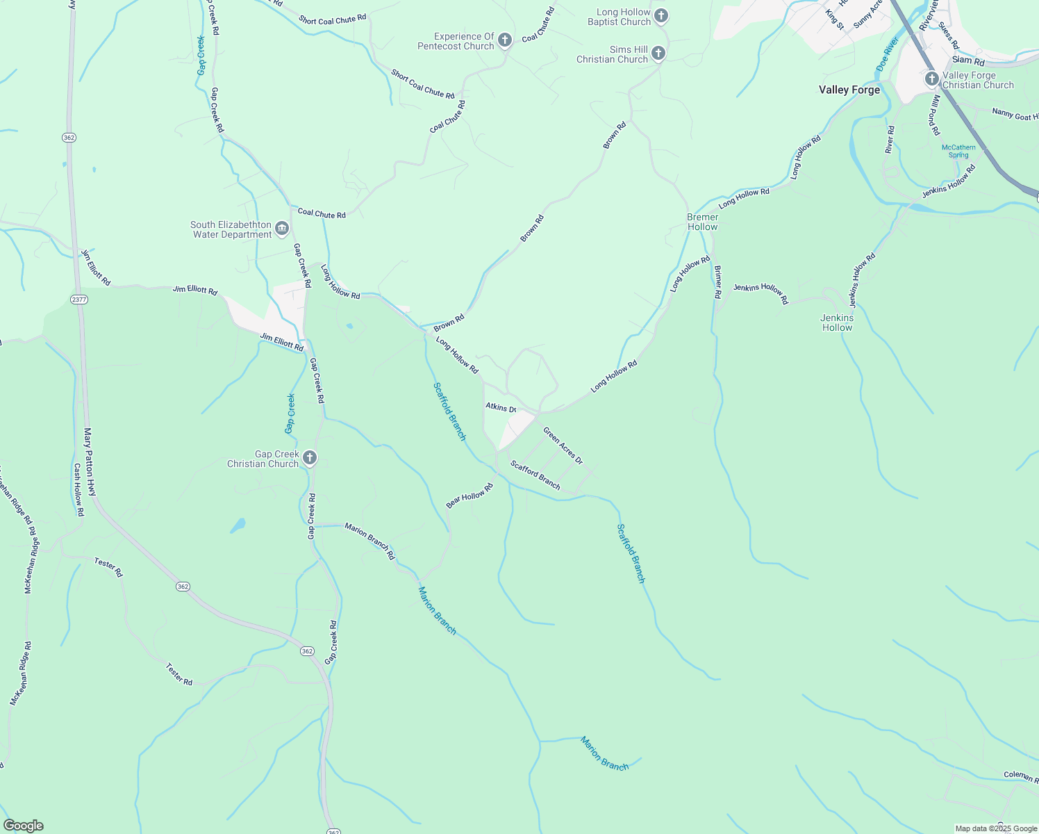 map of restaurants, bars, coffee shops, grocery stores, and more near 107 Mathes Private Drive in Elizabethton