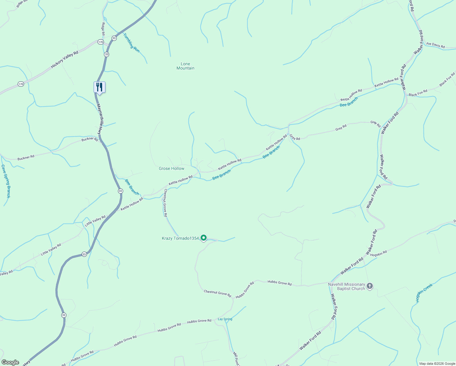 map of restaurants, bars, coffee shops, grocery stores, and more near in Maynardville
