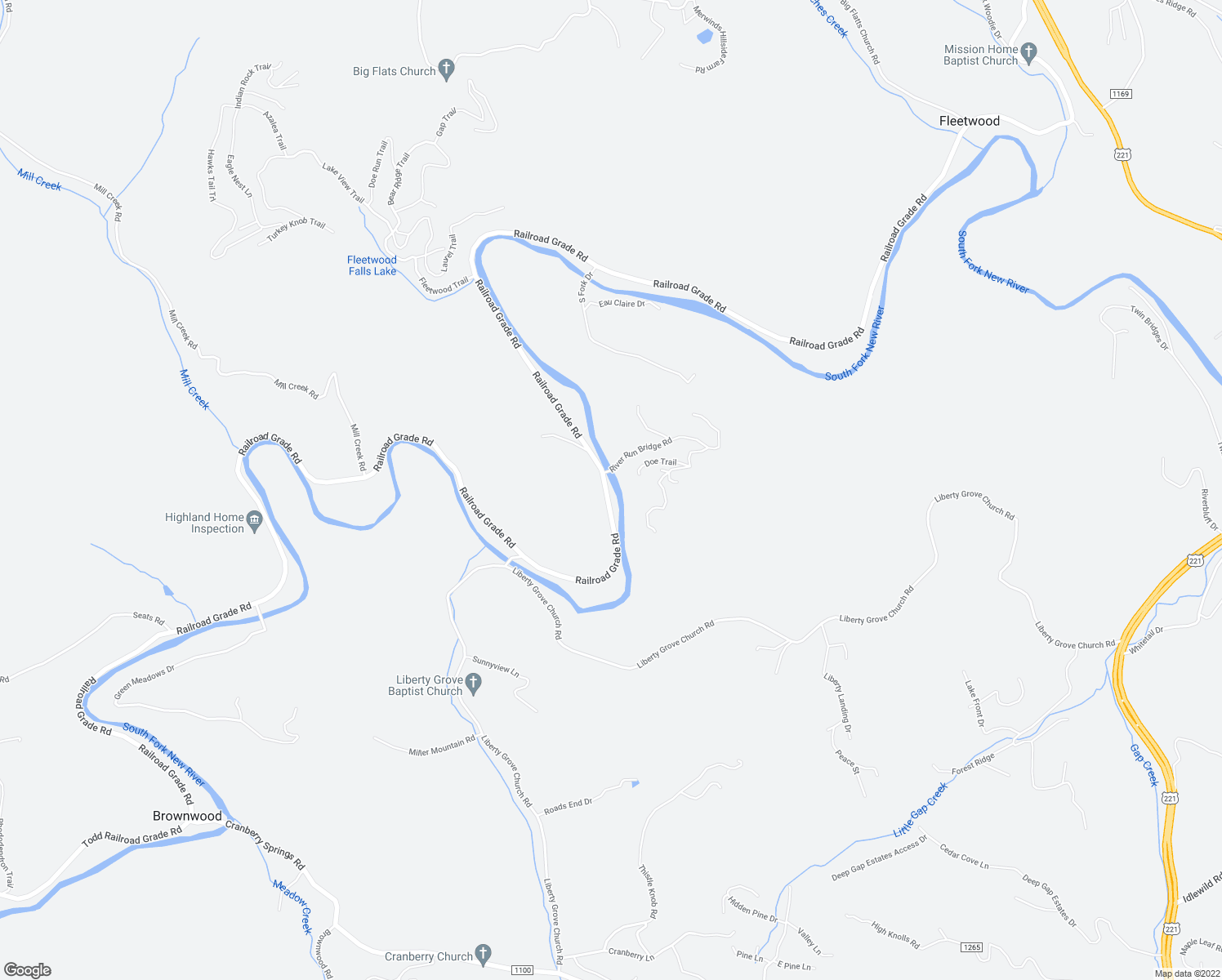 map of restaurants, bars, coffee shops, grocery stores, and more near 3847 Railroad Grade Road in Fleetwood