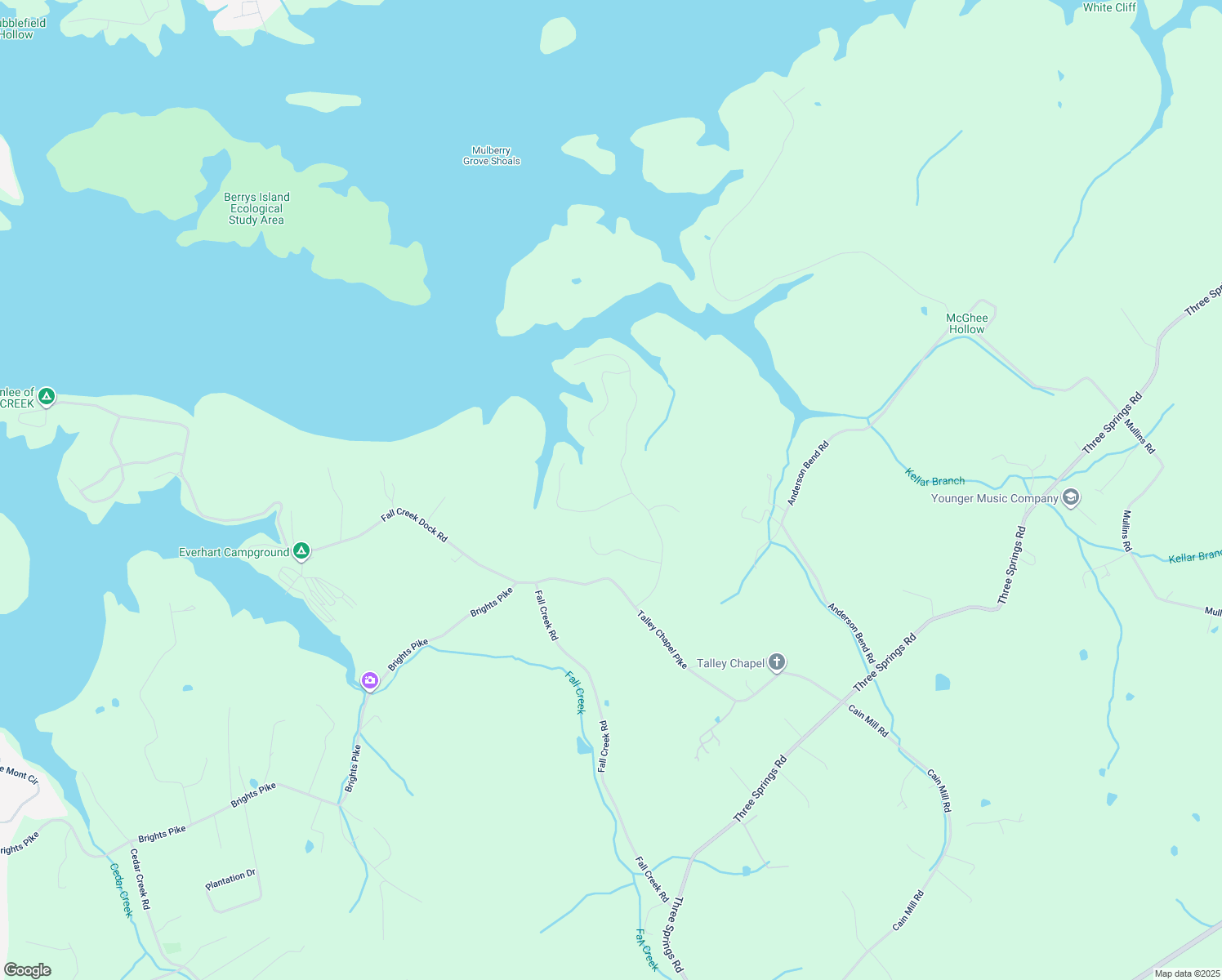 map of restaurants, bars, coffee shops, grocery stores, and more near 1979 Turner Landing Road in Russellville