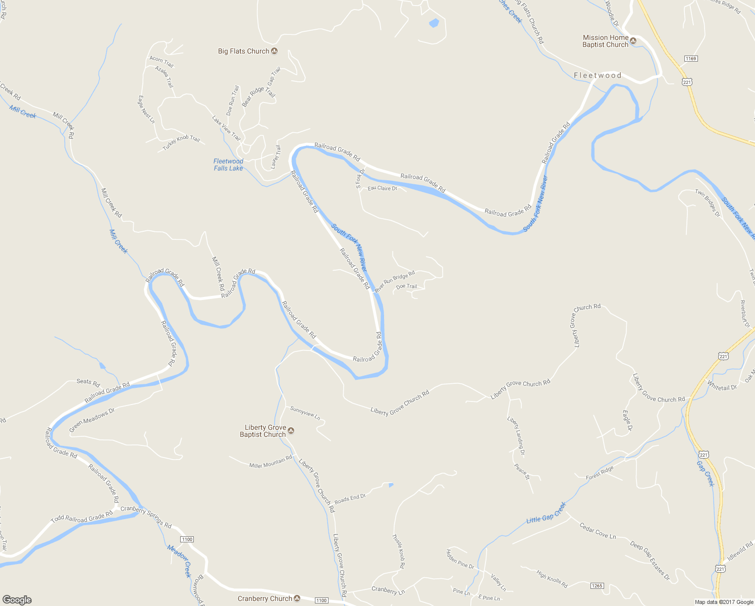map of restaurants, bars, coffee shops, grocery stores, and more near 3847 Railroad Grade Road in Fleetwood