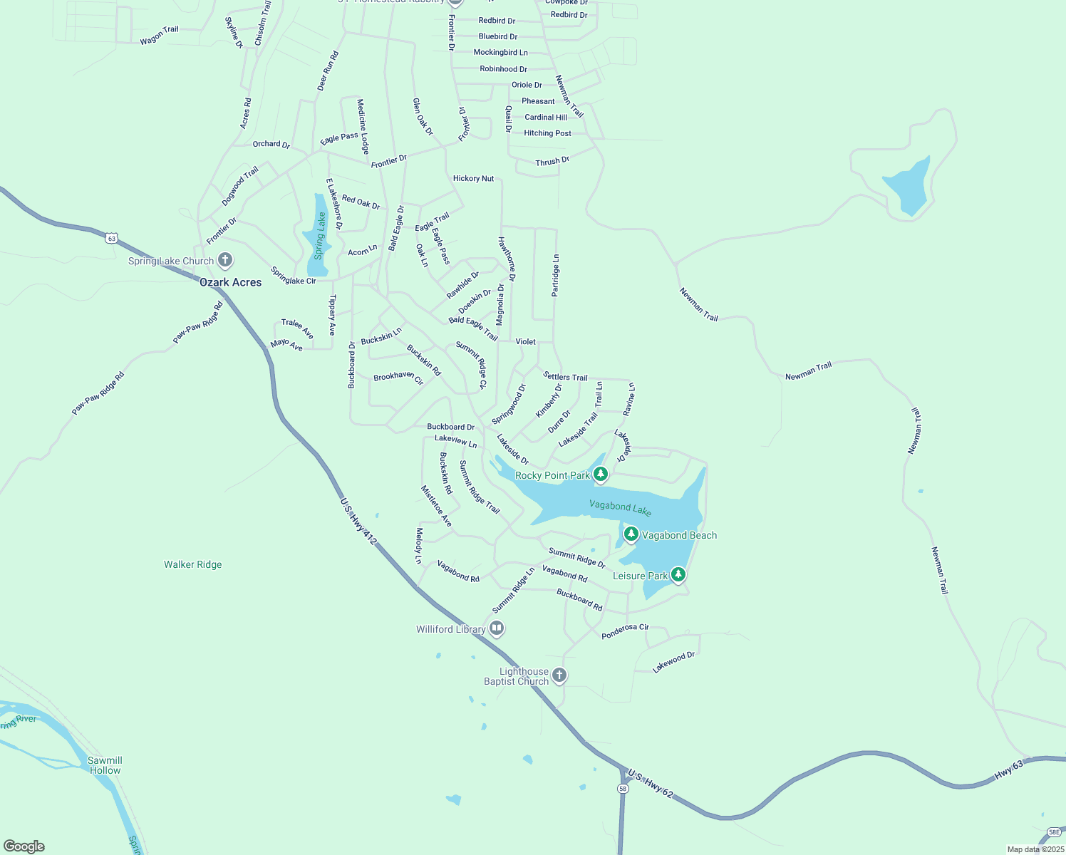 map of restaurants, bars, coffee shops, grocery stores, and more near 70 Springwood Drive in Williford
