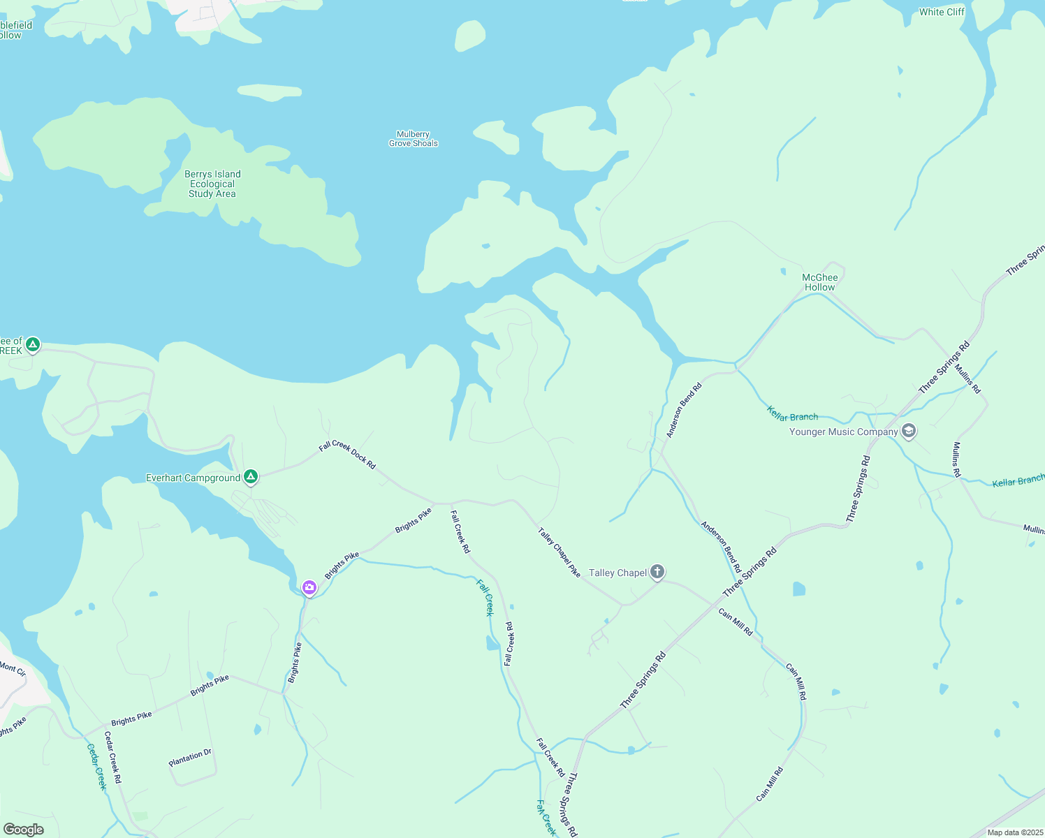 map of restaurants, bars, coffee shops, grocery stores, and more near 1979 Turner Landing Road in Russellville
