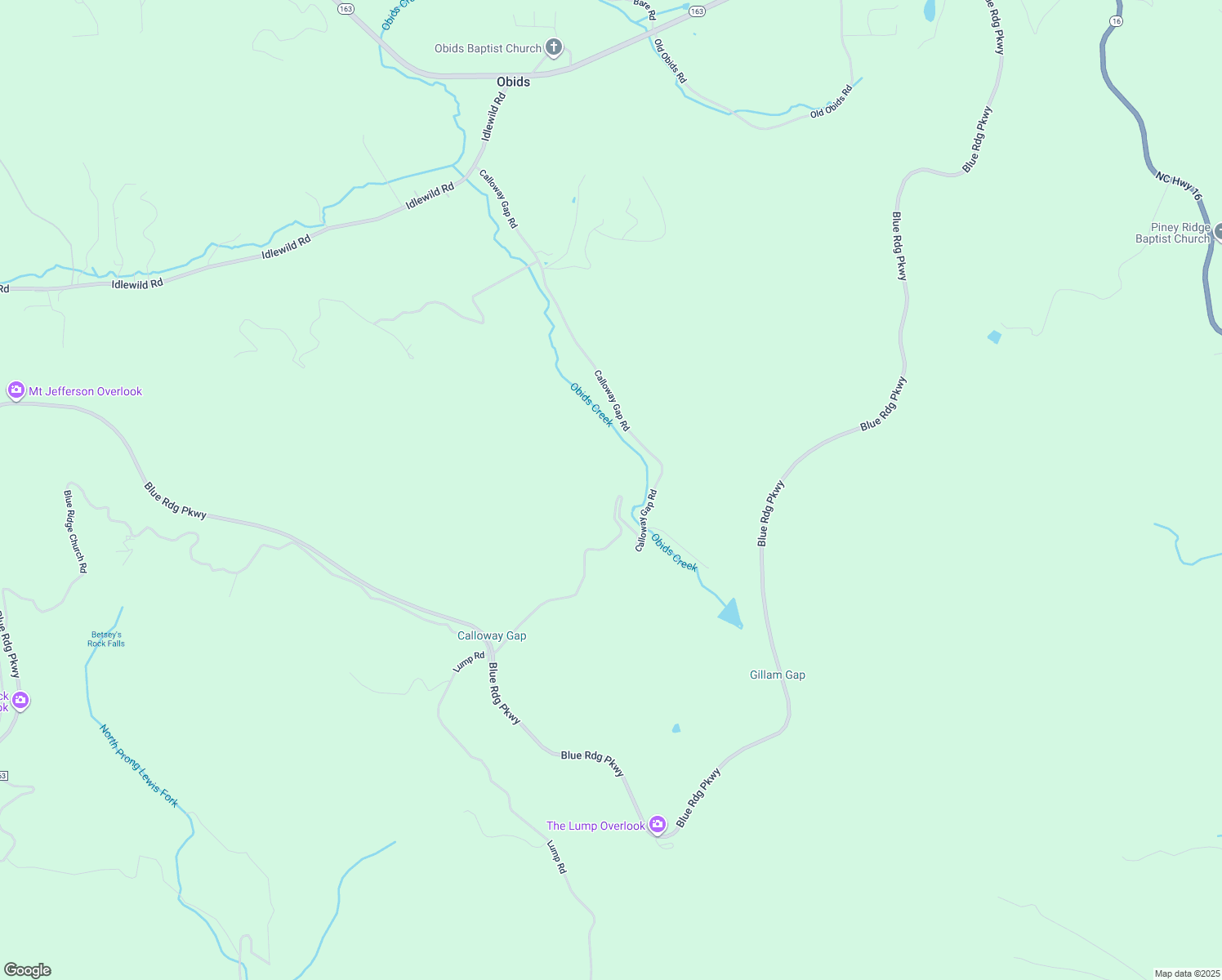 map of restaurants, bars, coffee shops, grocery stores, and more near 1626 Calloway Gap Road in West Jefferson
