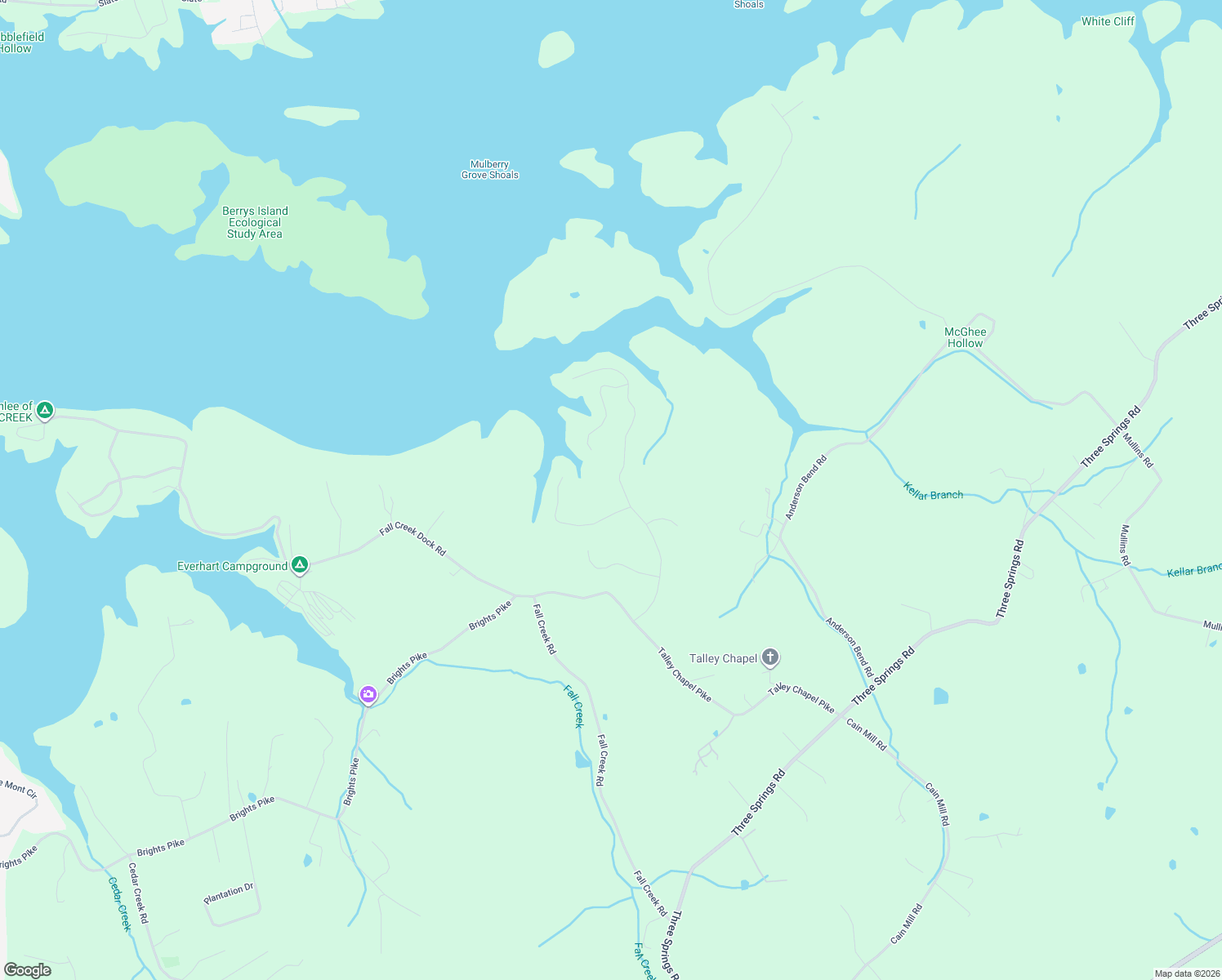 map of restaurants, bars, coffee shops, grocery stores, and more near 1979 Turner Landing Road in Russellville