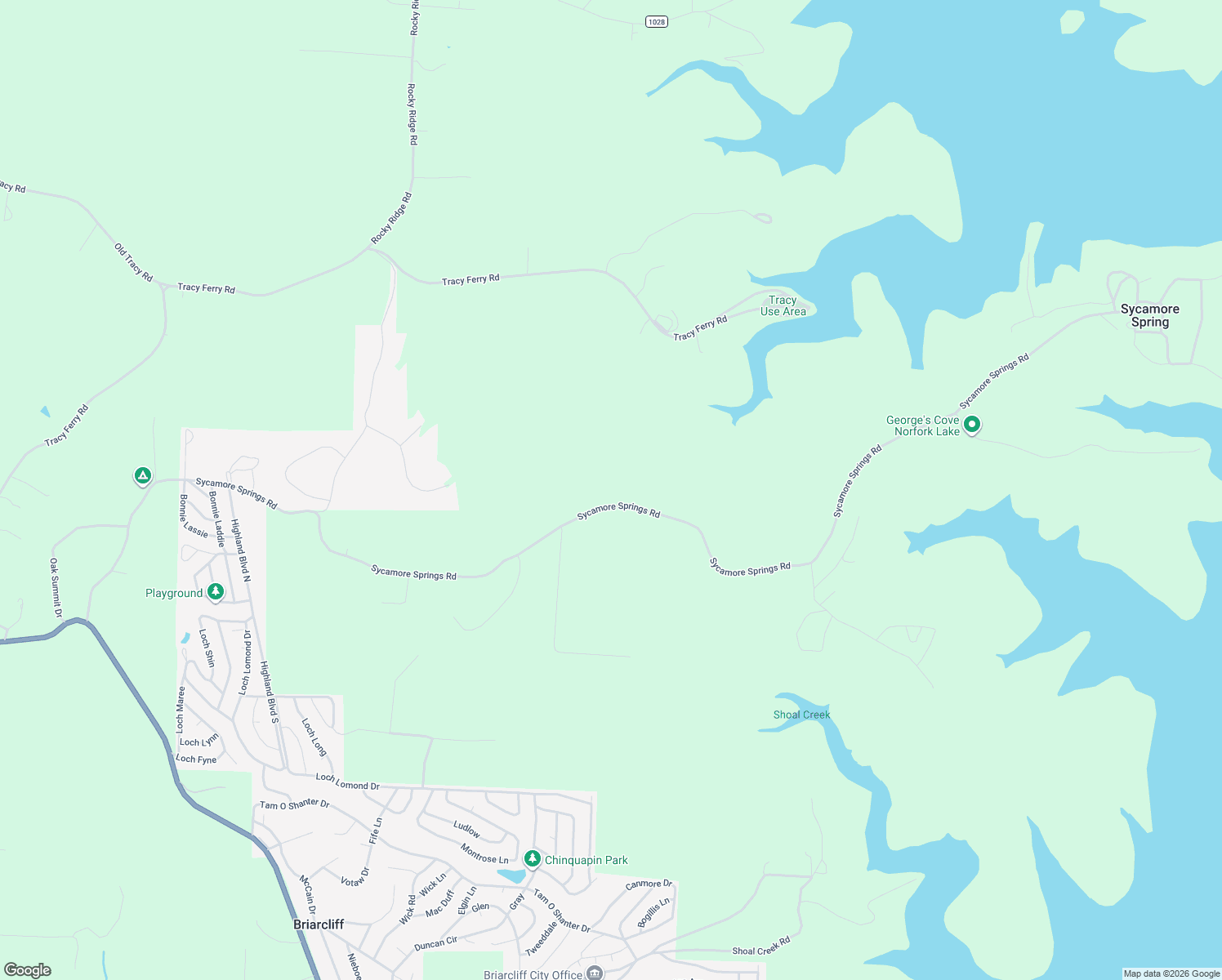 map of restaurants, bars, coffee shops, grocery stores, and more near 2036 Sycamore Springs Road in Mountain Home