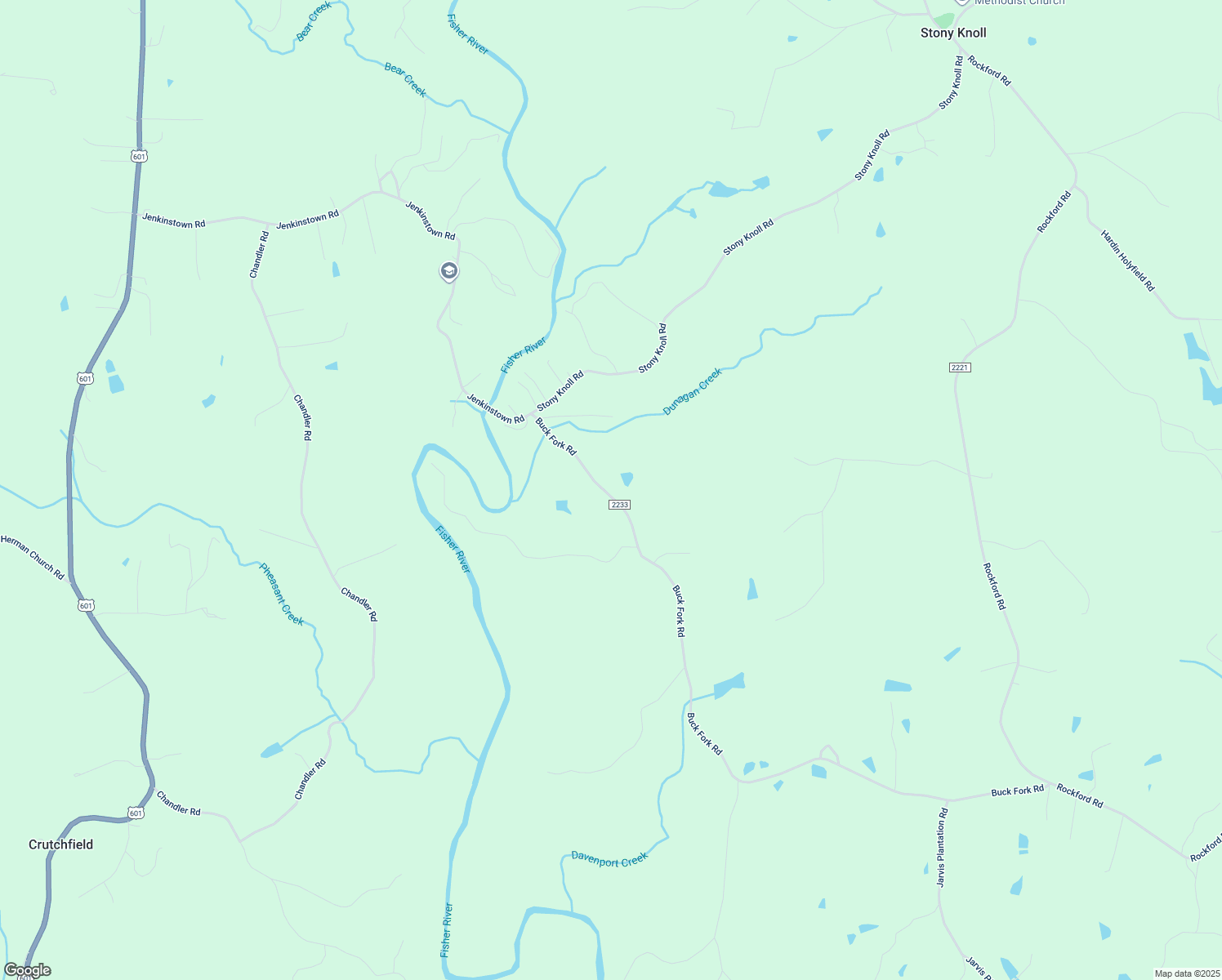 map of restaurants, bars, coffee shops, grocery stores, and more near 1066 Buck Fork Road in Dobson