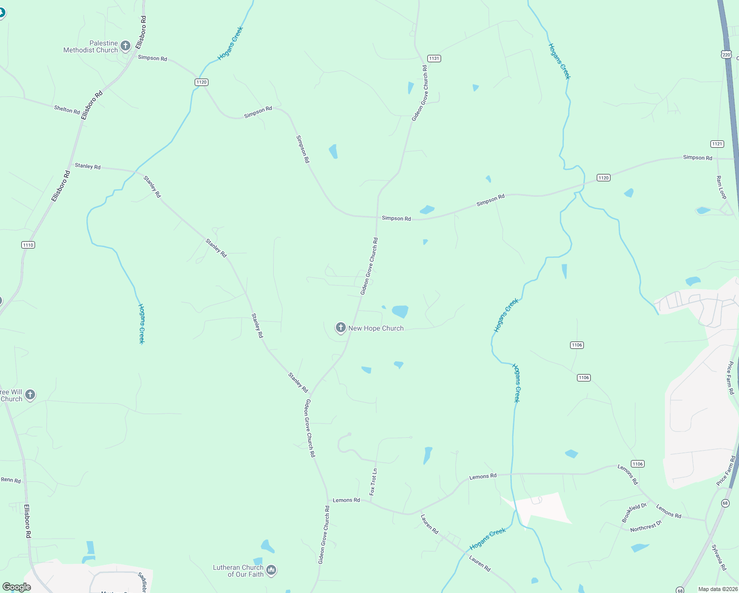 map of restaurants, bars, coffee shops, grocery stores, and more near 1681 Gideon Grove Church Road in Stokesdale