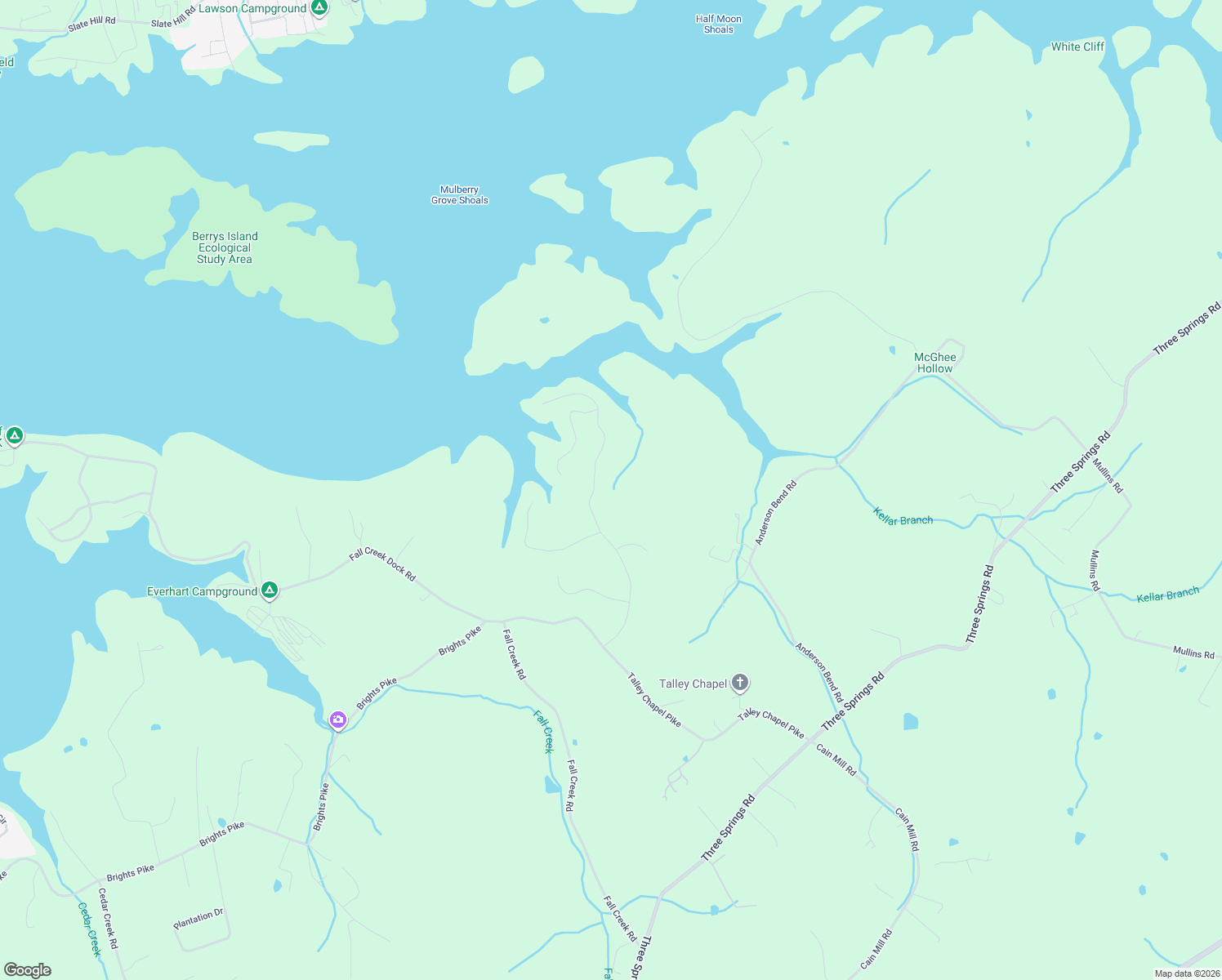 map of restaurants, bars, coffee shops, grocery stores, and more near 2004 Turner Landing Road in Russellville