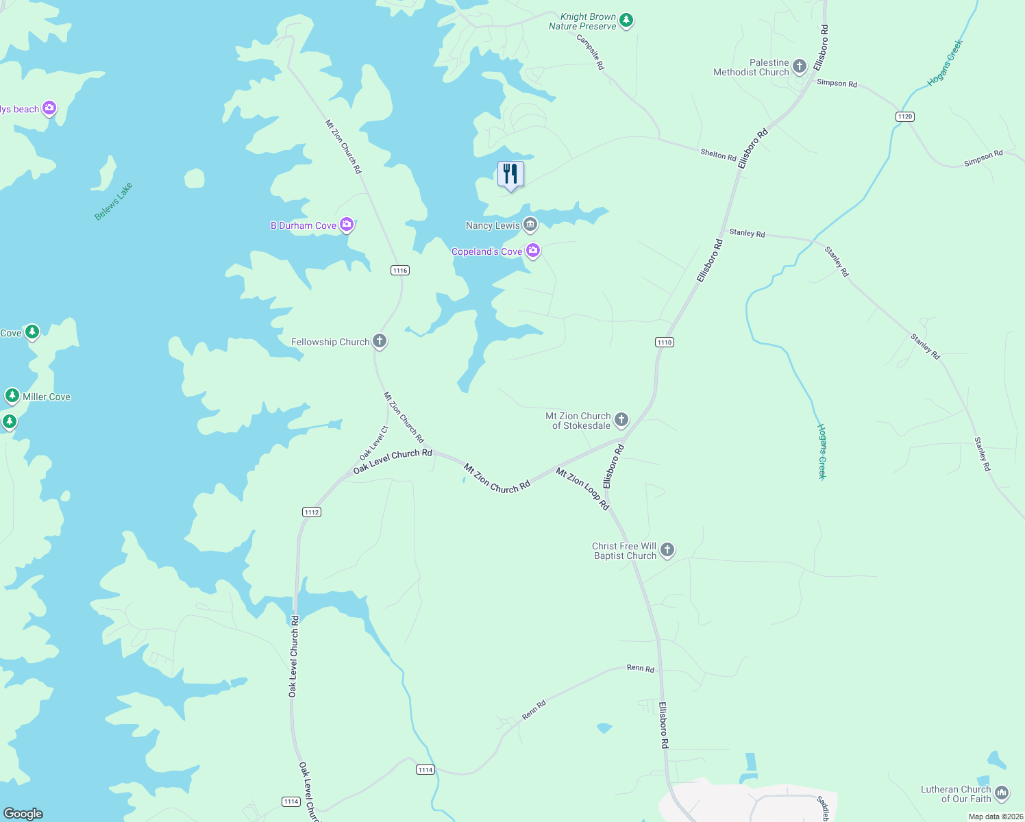 map of restaurants, bars, coffee shops, grocery stores, and more near 258 Dionne Way in Stokesdale