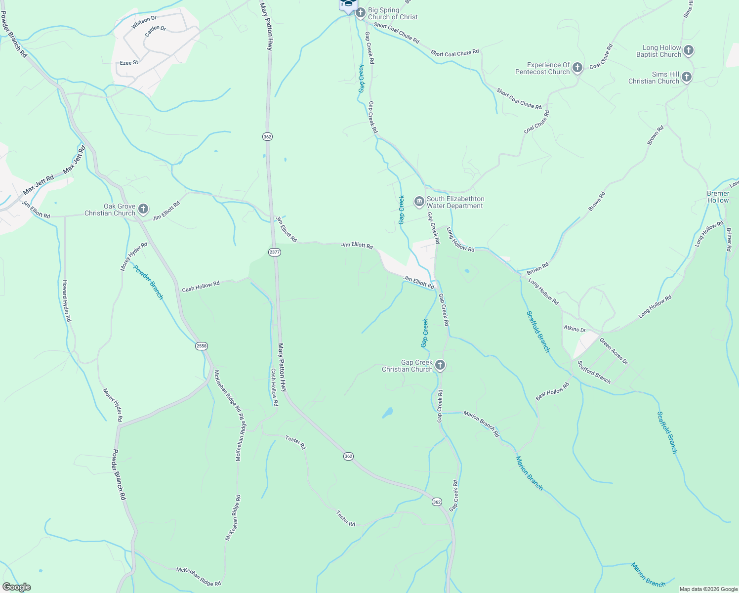 map of restaurants, bars, coffee shops, grocery stores, and more near 155 Jim Elliott Rd in Elizabethton