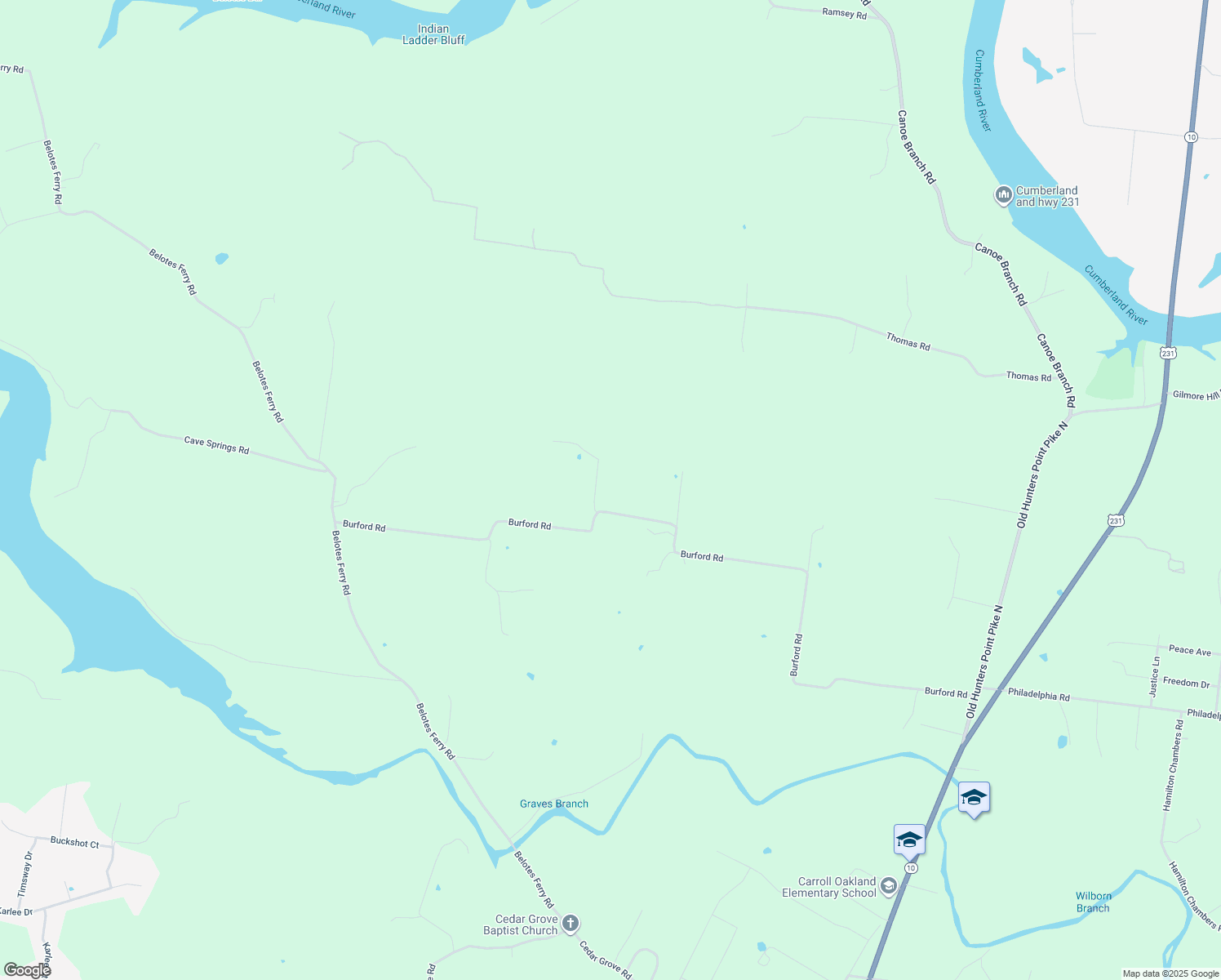 map of restaurants, bars, coffee shops, grocery stores, and more near 1559 Burford Road in Lebanon