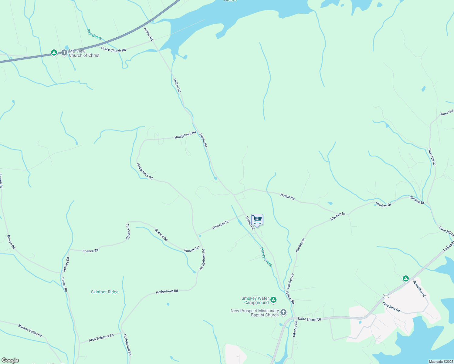 map of restaurants, bars, coffee shops, grocery stores, and more near 1245 Helton Road in Bean Station