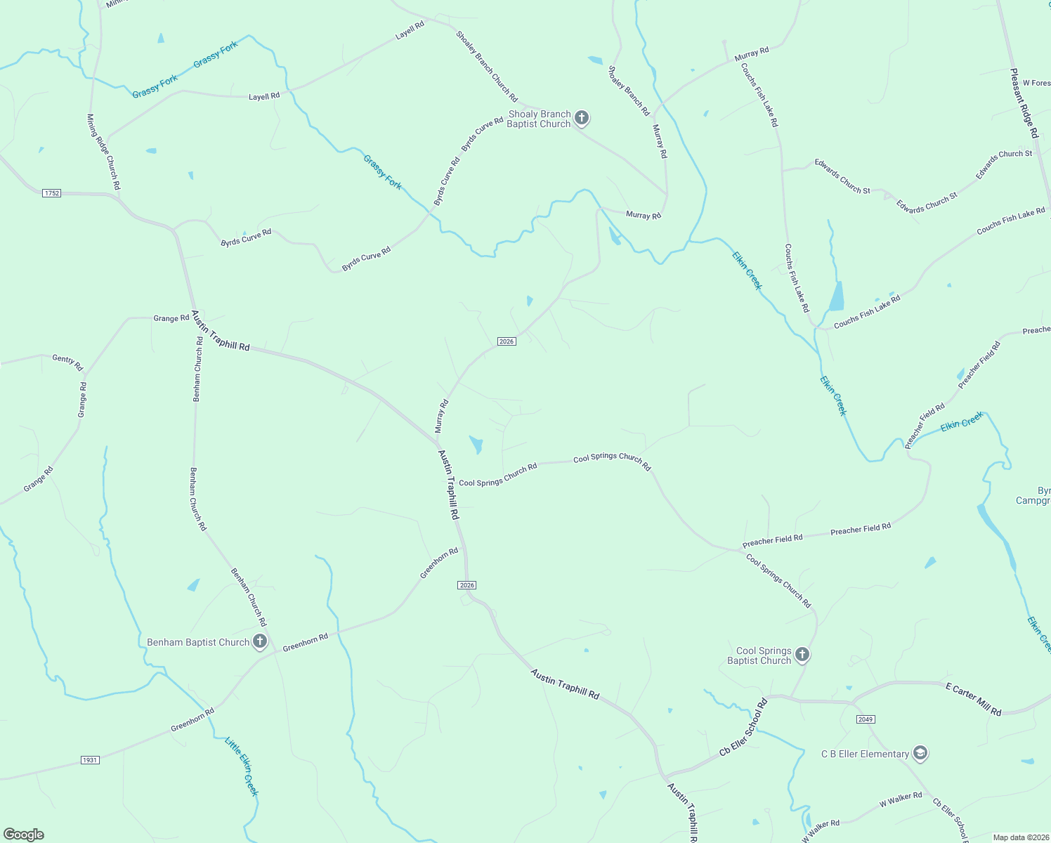 map of restaurants, bars, coffee shops, grocery stores, and more near 397 Crestbrooke Drive in Elkin
