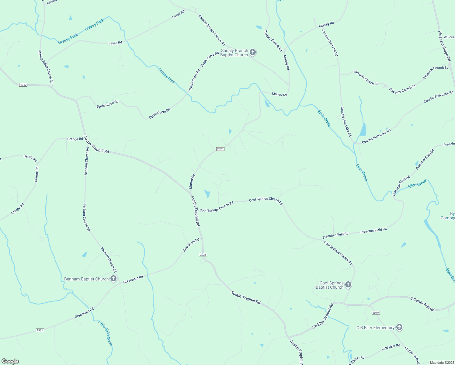 map of restaurants, bars, coffee shops, grocery stores, and more near 362 Crestbrooke Drive in Elkin