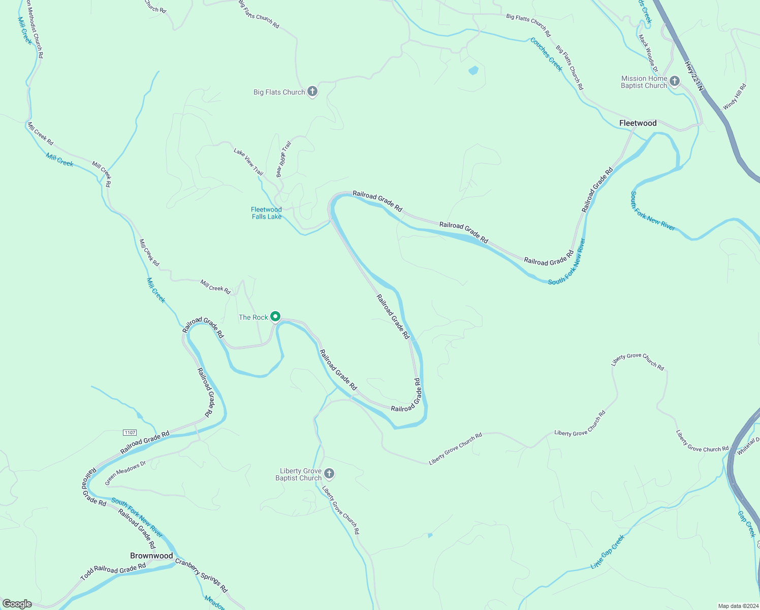map of restaurants, bars, coffee shops, grocery stores, and more near 3556 Railroad Grade Road in Fleetwood
