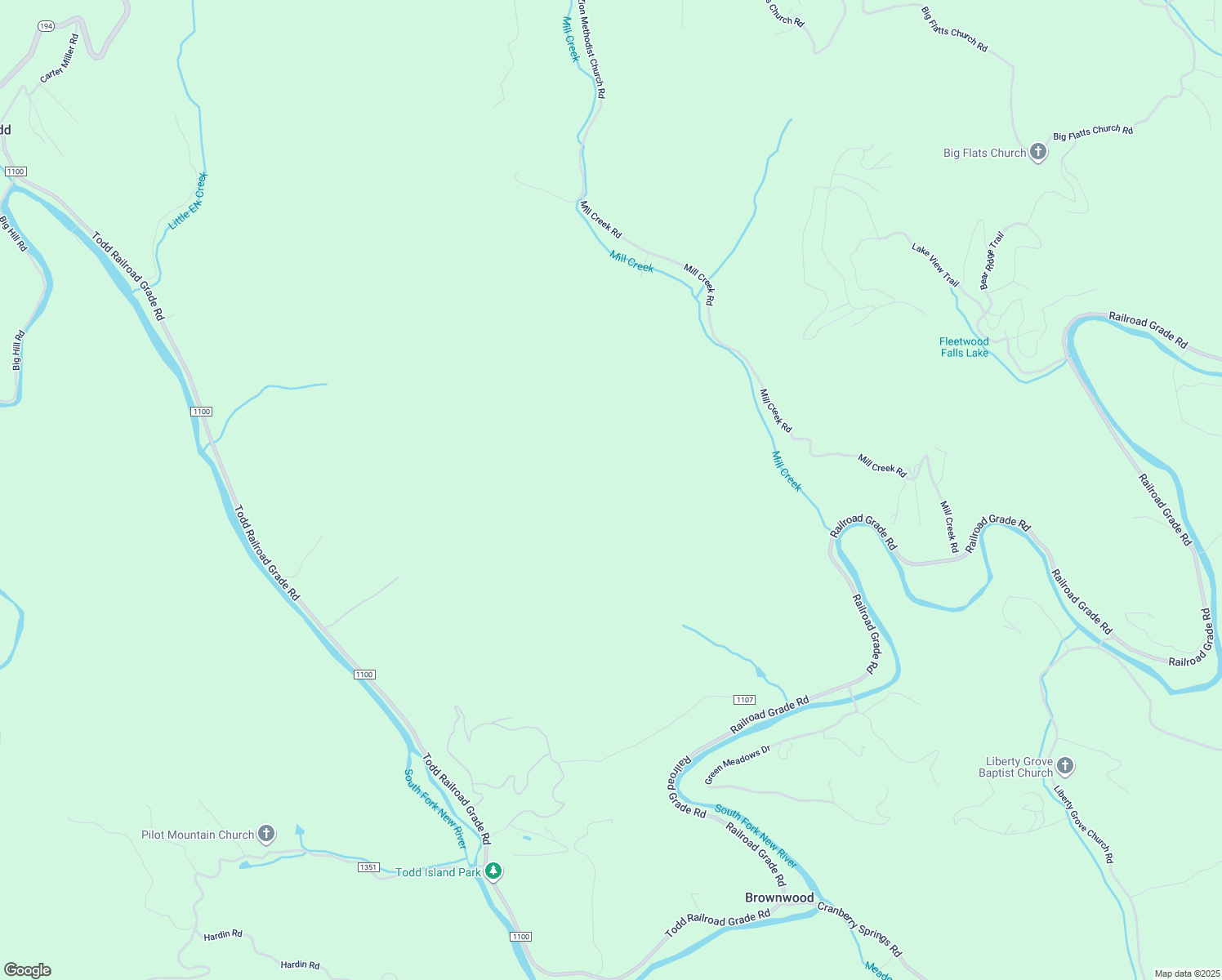 map of restaurants, bars, coffee shops, grocery stores, and more near 6248 Railroad Grade Road in Todd