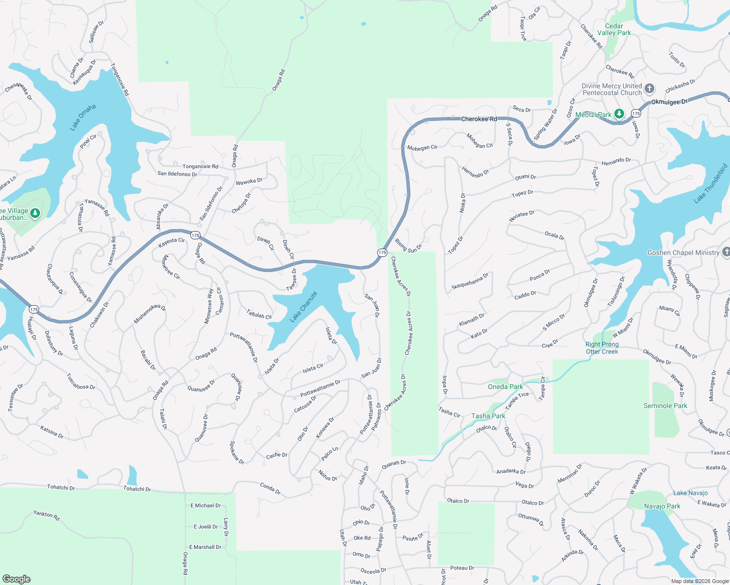map of restaurants, bars, coffee shops, grocery stores, and more near 1 Kiniks Trail in Cherokee Village