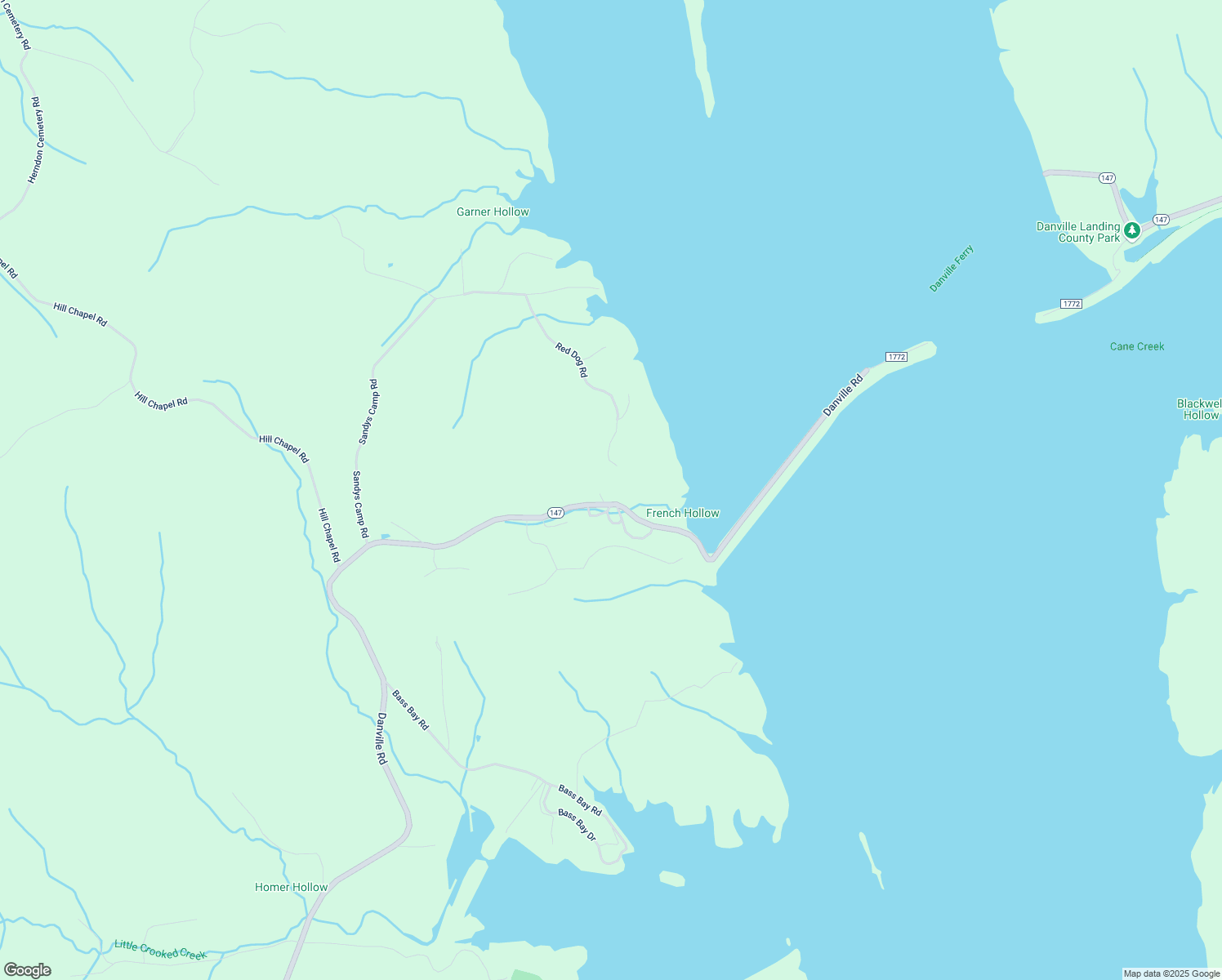 map of restaurants, bars, coffee shops, grocery stores, and more near 8899 Danville Road in Big Sandy