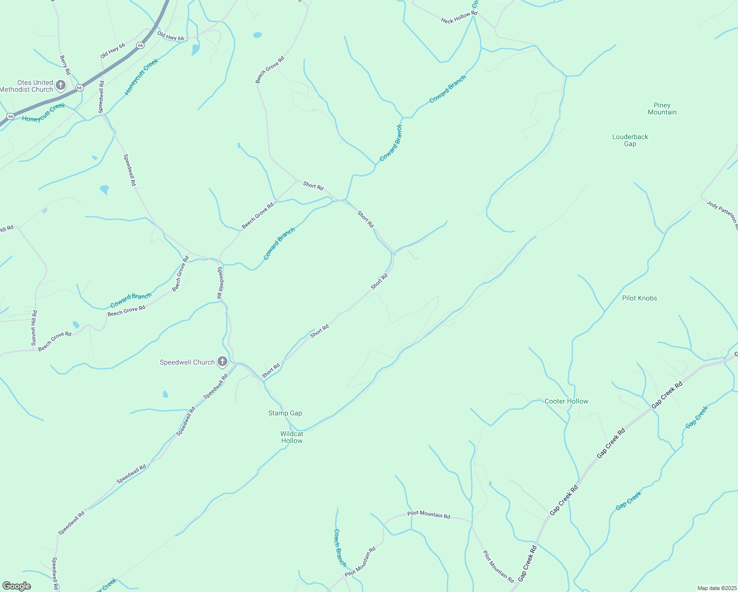 map of restaurants, bars, coffee shops, grocery stores, and more near 287 Short Rd in Bulls Gap