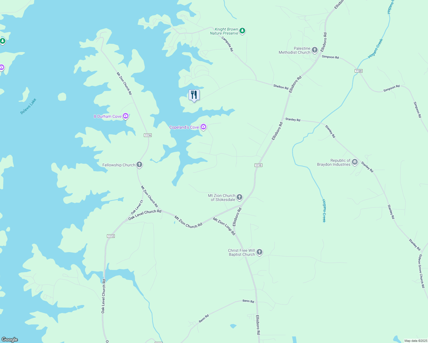 map of restaurants, bars, coffee shops, grocery stores, and more near 183 Yardarm Court in Stokesdale